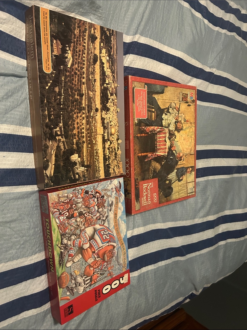 Assorted Home Games Puzzles - Red, Brown, Blue Boxes
